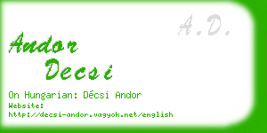 andor decsi business card